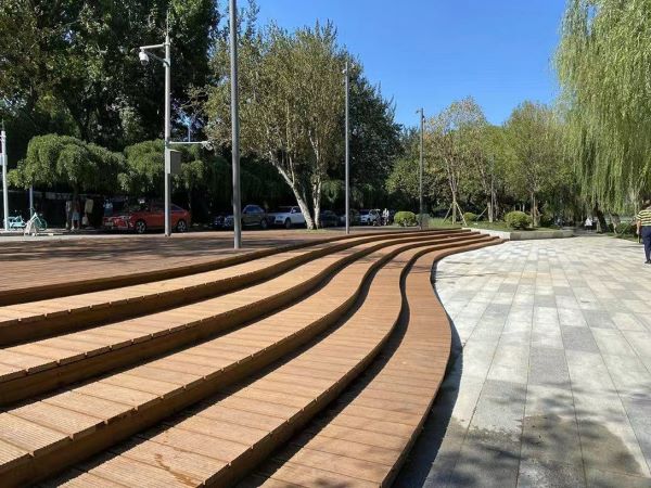 杭州室外竹木地板台阶施工