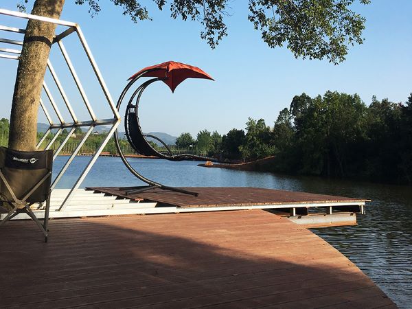 杭州滨水观光竹木地板平台铺设案例